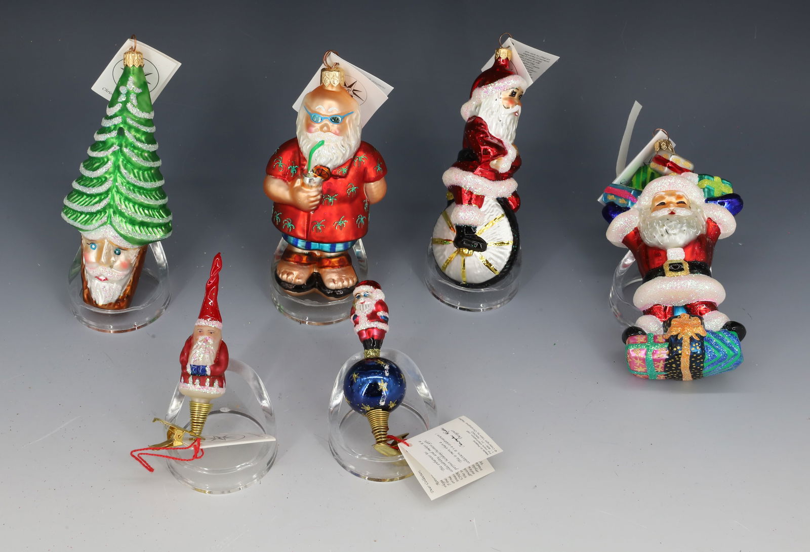 (6) VINTAGE CHRISTOPHER RADKO SANTA CLAUS ORNAMENTS (1 of 3)