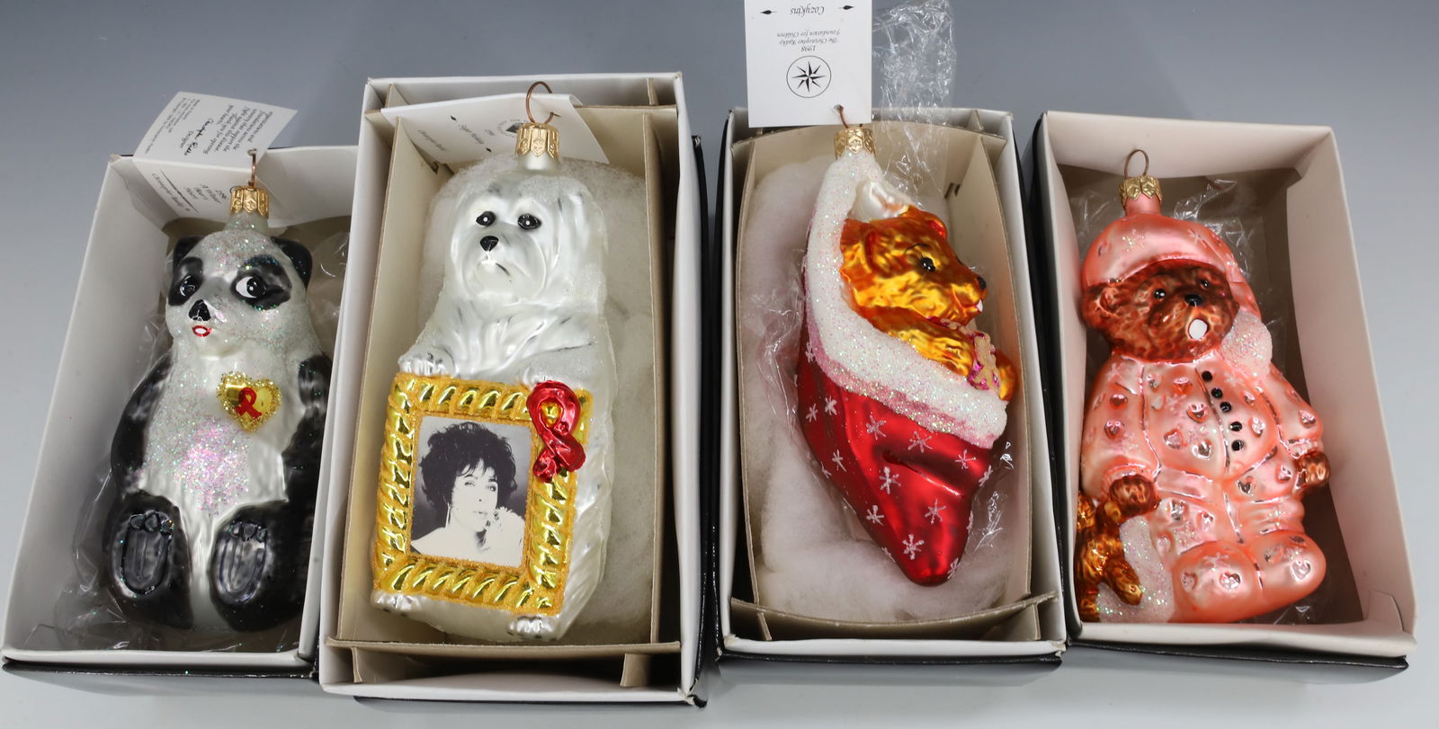 (4) VINTAGE CHRISTOPHER RADKO GLASS BEAR / DOG ORNAMENTS (1 of 3)