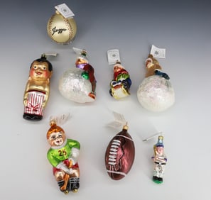 (8) VINTAGE CHRISTOPHER RADKO GLASS ORNAMENTS