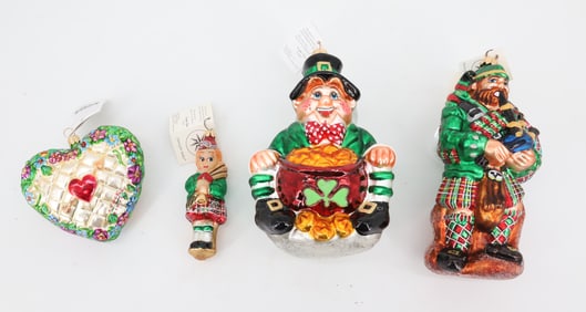 (4) VINTAGE CHRISTOPHER RADKO GLASS ORNAMENTS