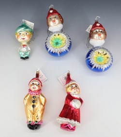 (5) VINTAGE CHRISTOPHER RADKO GLASS ORNAMENTS