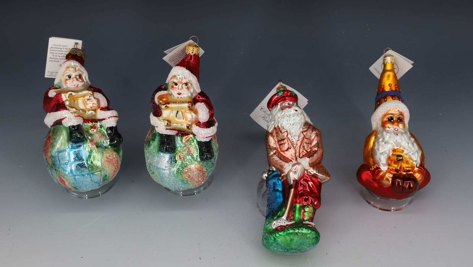 (4) VINTAGE CHRISTOPHER RADKO SANTA CLAUS ORNAMENTS (1 of 6)