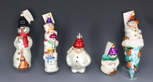 (5) VINTAGE CHRISTOPHER RADKO GLASS ORNAMENTS