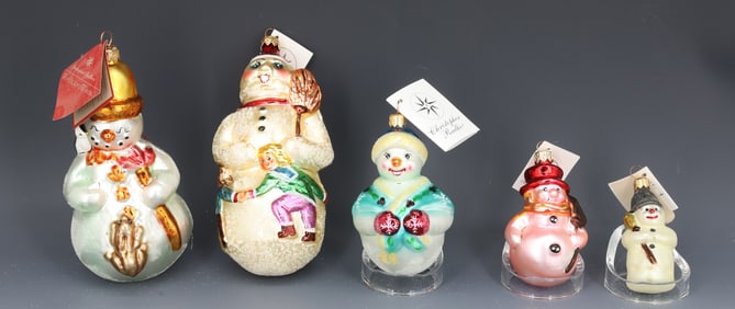 (5) VINTAGE CHRISTOPHER RADKO GLASS ORNAMENTS