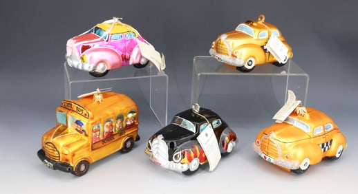 (5) VINTAGE CHRISTOPHER RADKO GLASS ORNAMENTS