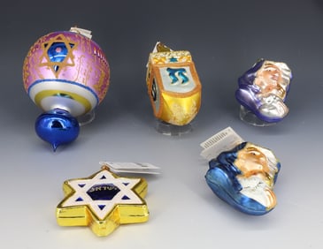 (5) VINTAGE CHRISTOPHER RADKO GLASS ORNAMENTS