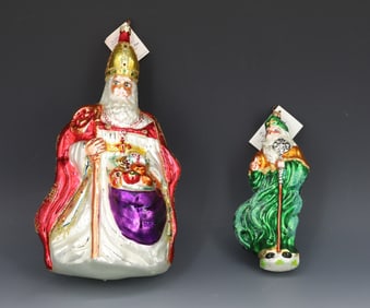 (2) VINTAGE CHRISTOPHER RADKO GLASS ORNAMENTS