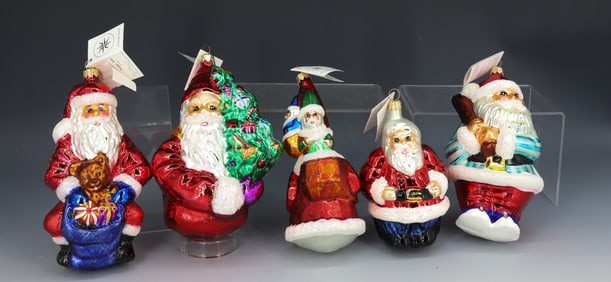 (5) VINTAGE CHRISTOPHER RADKO GLASS ORNAMENTS
