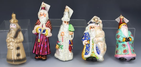 (5) VINTAGE CHRISTOPHER RADKO GLASS ORNAMENTS