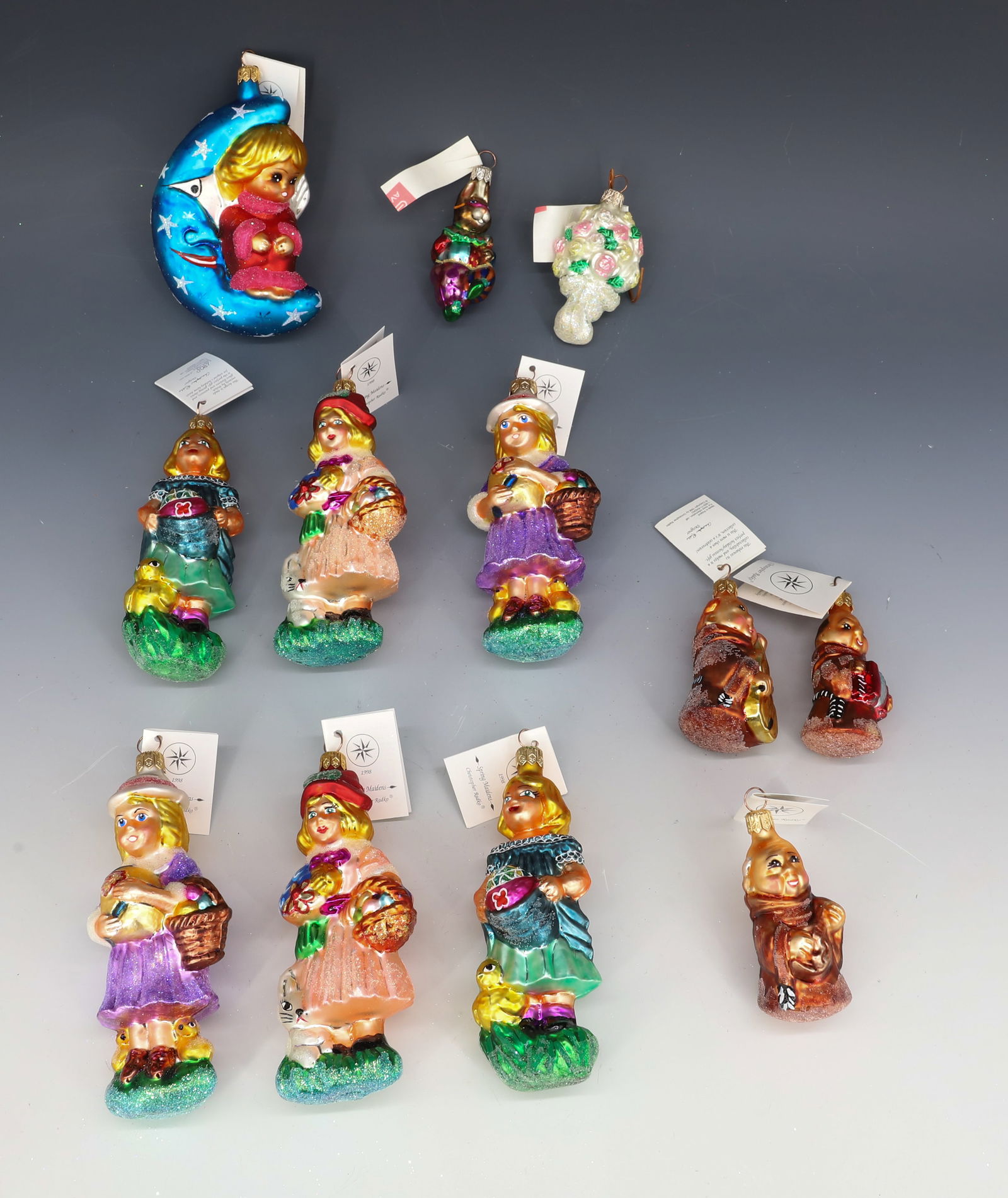 LOT OF BOXED VINTAGE CHRISTOPHER RADKO GLASS ORNAMENTS (1 of 5)