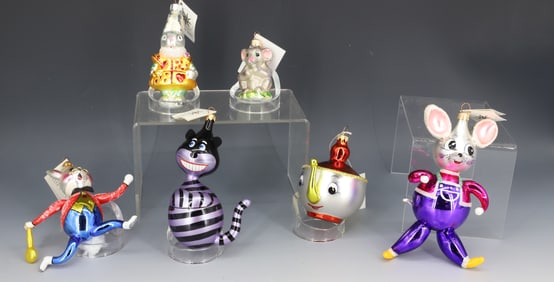 (6) VINTAGE CHRISTOPHER RADKO GLASS ORNAMENTS