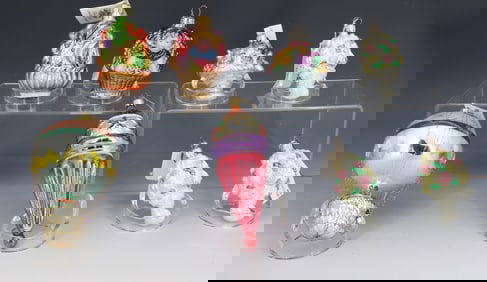 (8) VINTAGE CHRISTOPHER RADKO GLASS ORNAMENTS