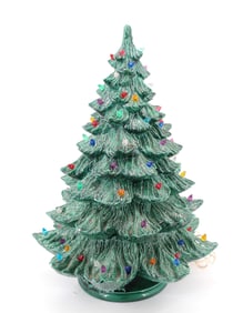 VINTAGE GREEN CERAMIC CHRISTMAS TREE