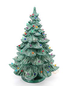 VINTAGE GREEN CERAMIC CHRISTMAS TREE (1 of 10)