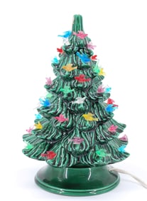 VINTAGE GREEN CERAMIC CHRISTMAS TREE