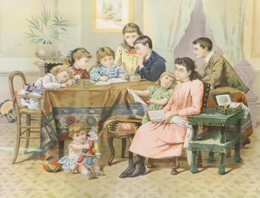 FRAMED ANTIQUE PRINT "THE YOUNG ARTIST"