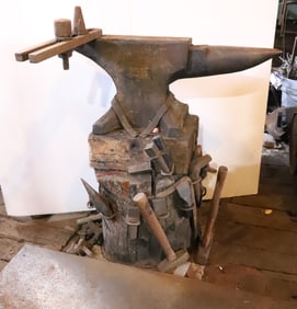 BLACKSMITH ANVIL AND TOOLS
