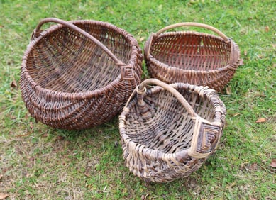 (3) HANDMADE MARKET BASKETS