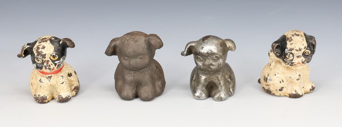 (4) CAST IRON DOG PAPERWEIGHTS