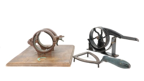 ANTIQUE CORK PRESS, BUNDLER AND TRIVET
