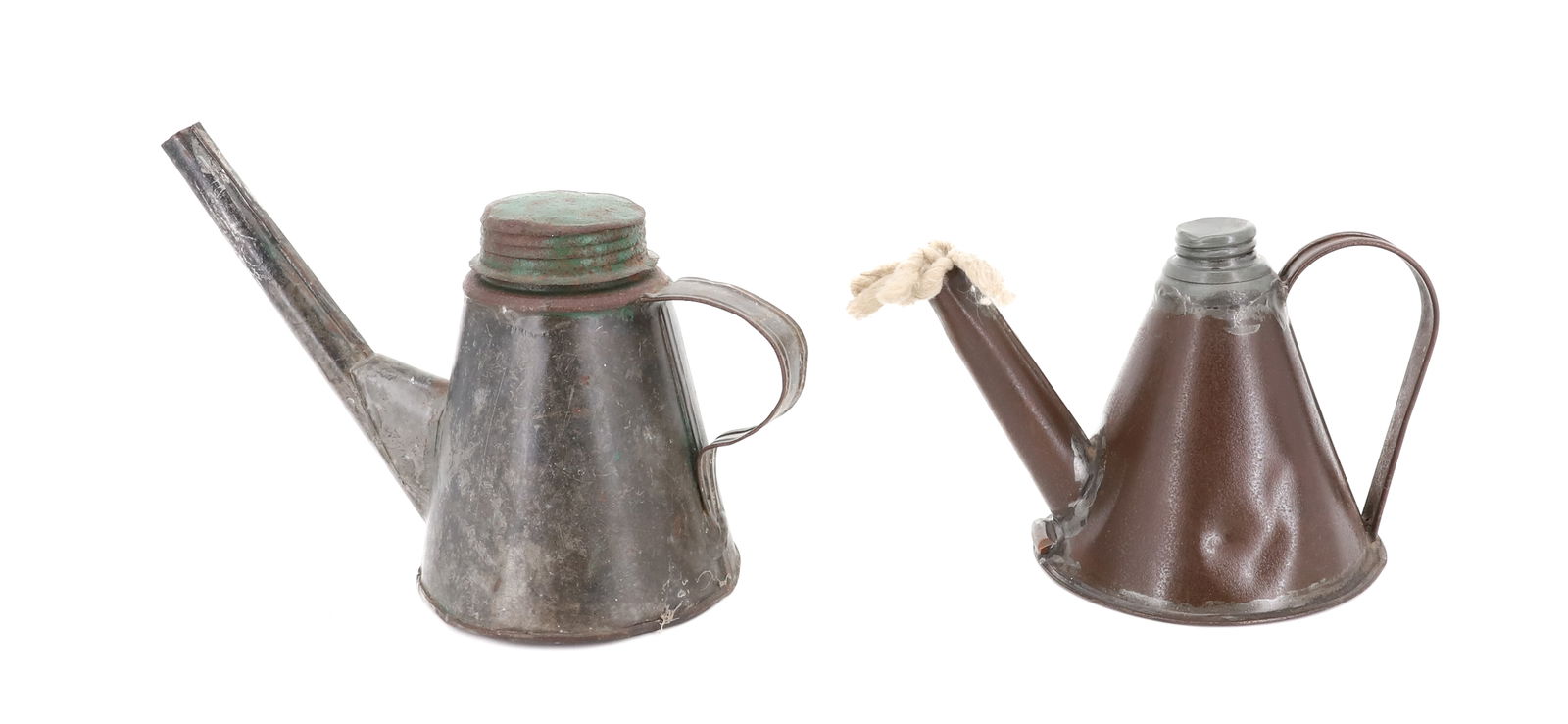 (2) "TORCH" TIN LANTERNS: COPPER AND GALVANIZED TIN. LARGER 9" D. PLEASE READ CAREFULLY - Terms for Purchasing and Shipping of Auction Items. Please read carefully before bidding. Hartzell?s Auction Gallery. Hartzell's Auction