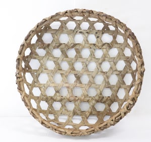 19TH C. WOVEN CHEESE BASKET