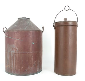 (2) COPPER AND TIN CONTAINERS
