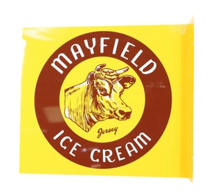 TIN "MAYFIELD ICE CREAM" SIGN