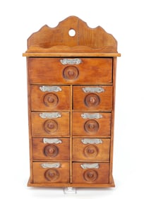 WOODEN NINE-DRAWER SPICE CABINET