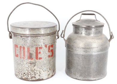 ICE CREAM PAIL AND MILK CAN