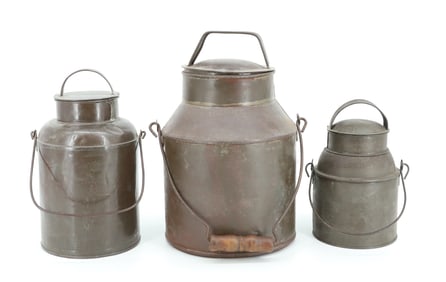 (3) TIN MILK CANS