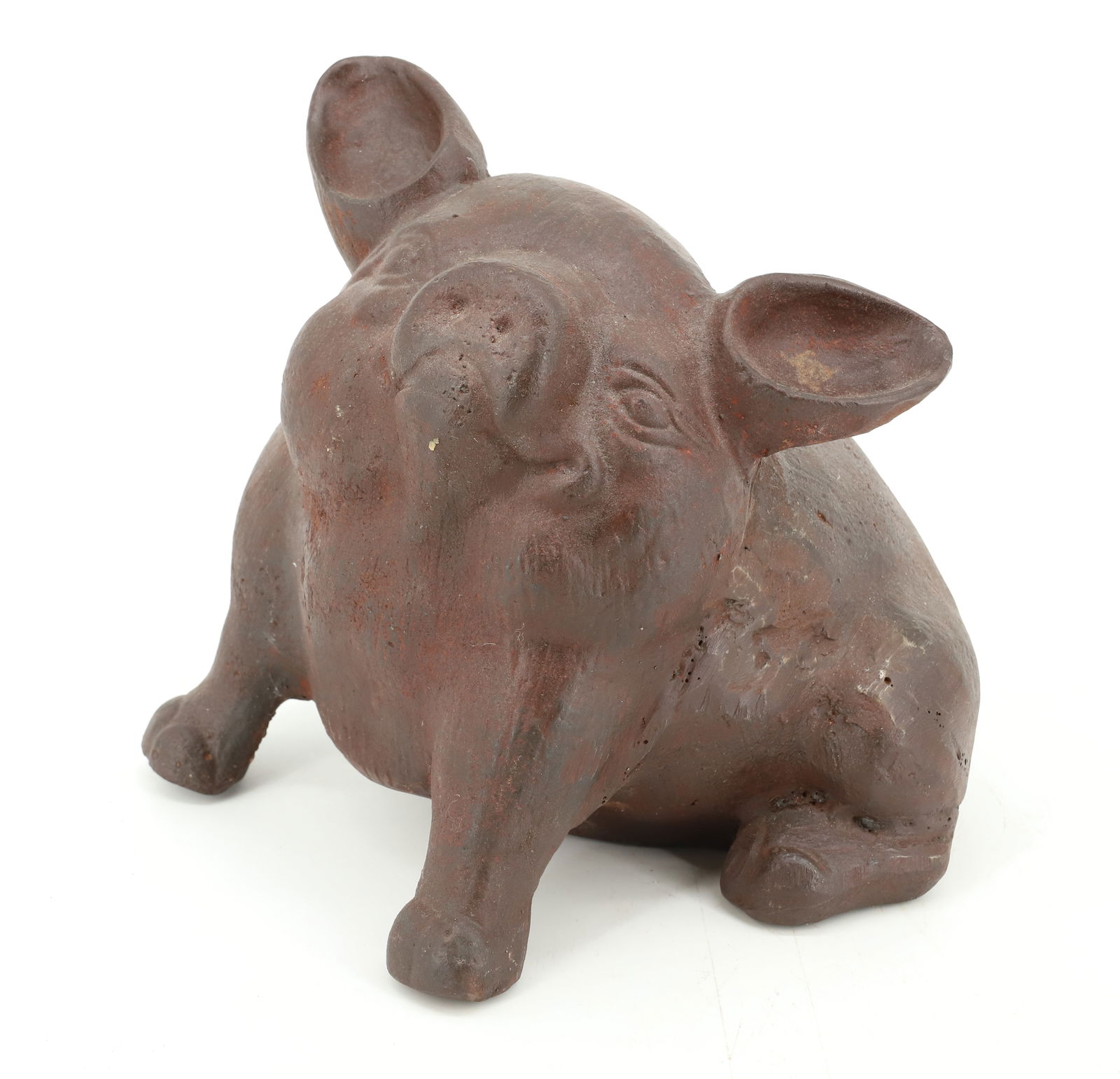 CAST IRON PIG: HOLLOW-BODY SEATED PIG. 8 1/4" H. PLEASE READ CAREFULLY - Terms for Purchasing and Shipping of Auction Items. Please read carefully before bidding. Hartzell?s Auction Gallery. Hartzell's Auction Galle