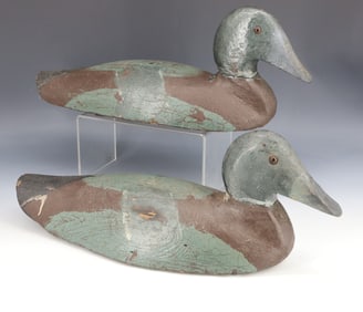 PAIR OF PAINTED DUCK DECOYS