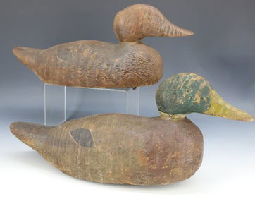 PAIR OF PAINTED DUCK DECOYS