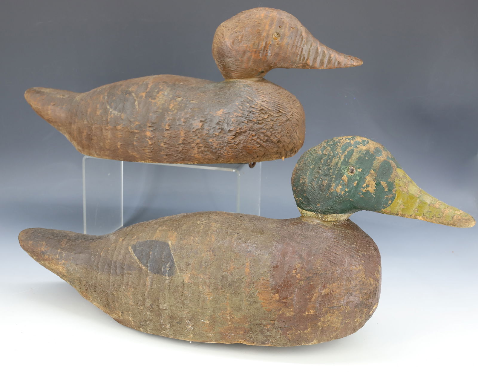 PAIR OF PAINTED DUCK DECOYS (1 of 5)