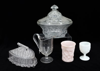 LOT OF PRESSED GLASS