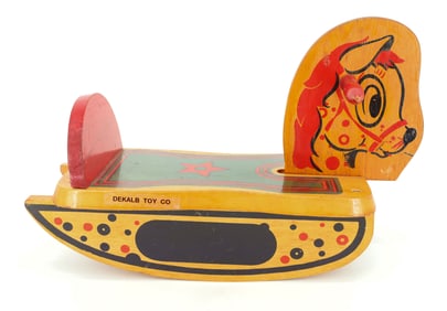 VINTAGE DEKTO WOODEN ROCKING HORSE