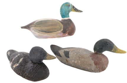 (3) WOODEN DUCK DECOYS