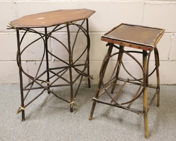 (2) VINTAGE TWIG TABLES