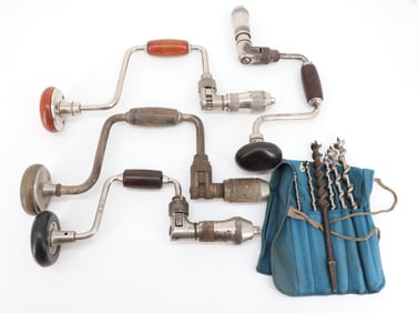 LOT OF BRACES AND DRILL BITS