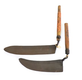 (2) ANTIQUE STRAW CUTTING KNIVES