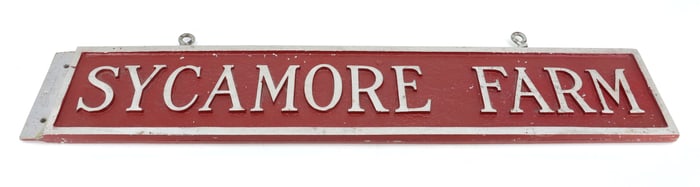 "SYCAMORE FARM" SIGN
