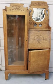 OAK SIDE-BY-SIDE DESK / CABINET