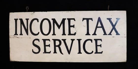 "INCOME TAX SERVICE" SIGN