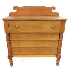 19TH C. EMPIRE CHEST OF DRAWERS