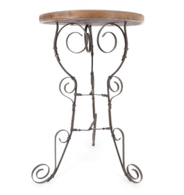 METAL / WOOD PLANT STAND