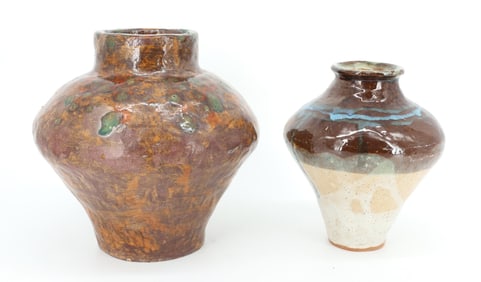 (2) POTTERY VASES