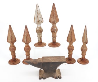 IRON ANVIL AND FINIALS