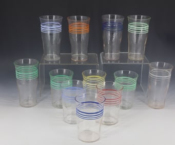 LOT OF VINTAGE STRIPED GLASSES