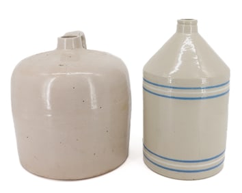 LOT OF (2) STONEWARE JUGS